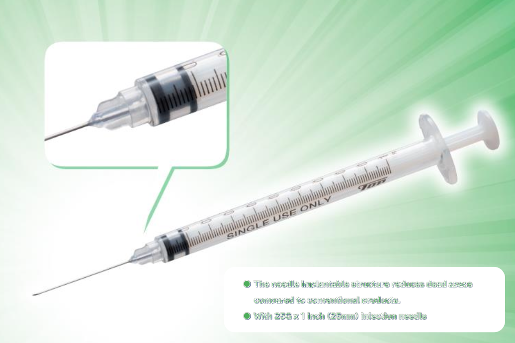 Seringa MV low dead space TOP com agulha implantada